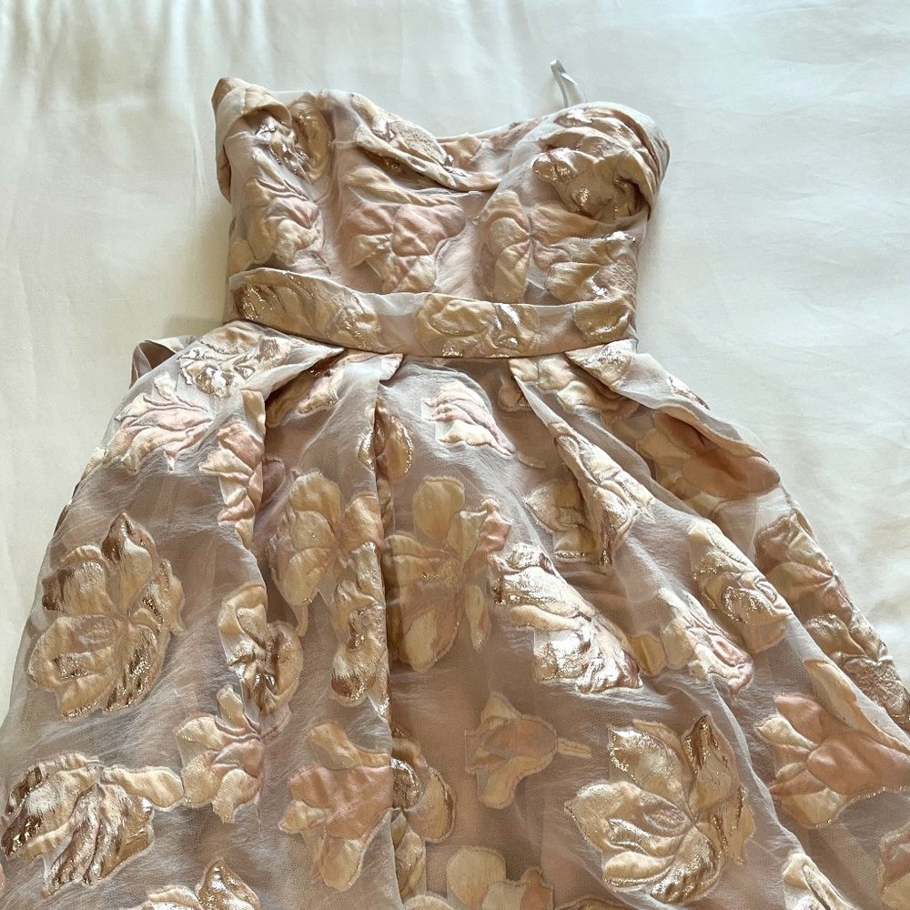 MARCHESA NOTTE metallic fil coupé gown